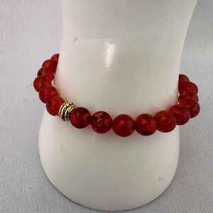 Amber 8mm bead stretch bracelet